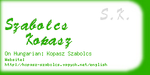 szabolcs kopasz business card